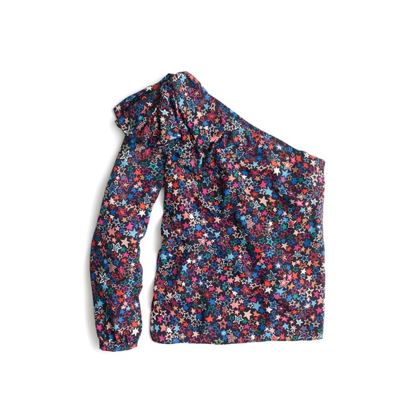 J.Crew Jacuzzi One-Shoulder Star Print Top - Picture 3 of 6